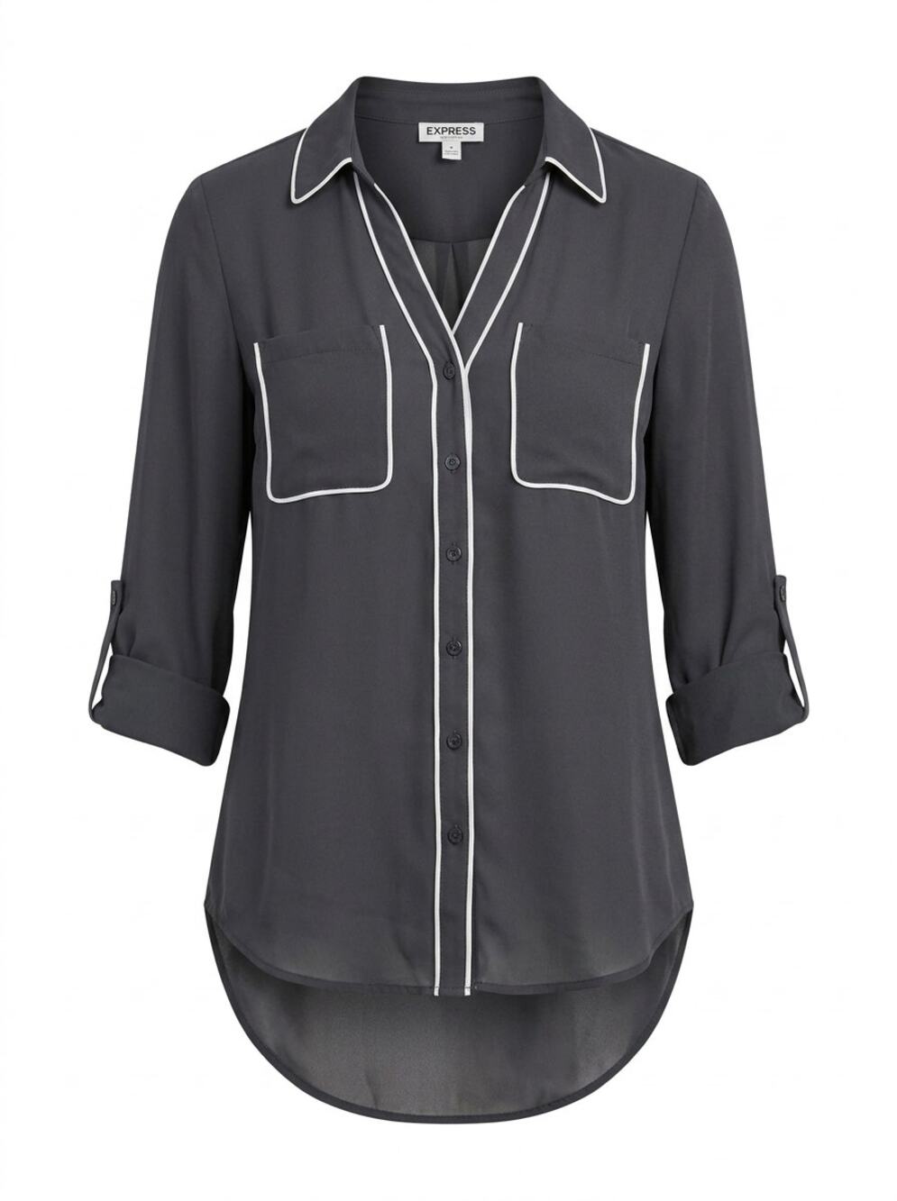 Express THE Portofino Shirt Chiffon Slim Fit Blouse Women Petite Size S/P